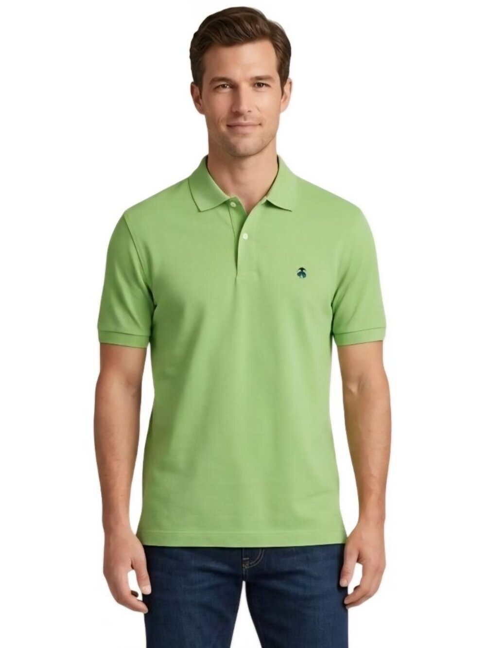 Brooks Brothers NWT Green Performance Polo Shirt Slim Fit Size M